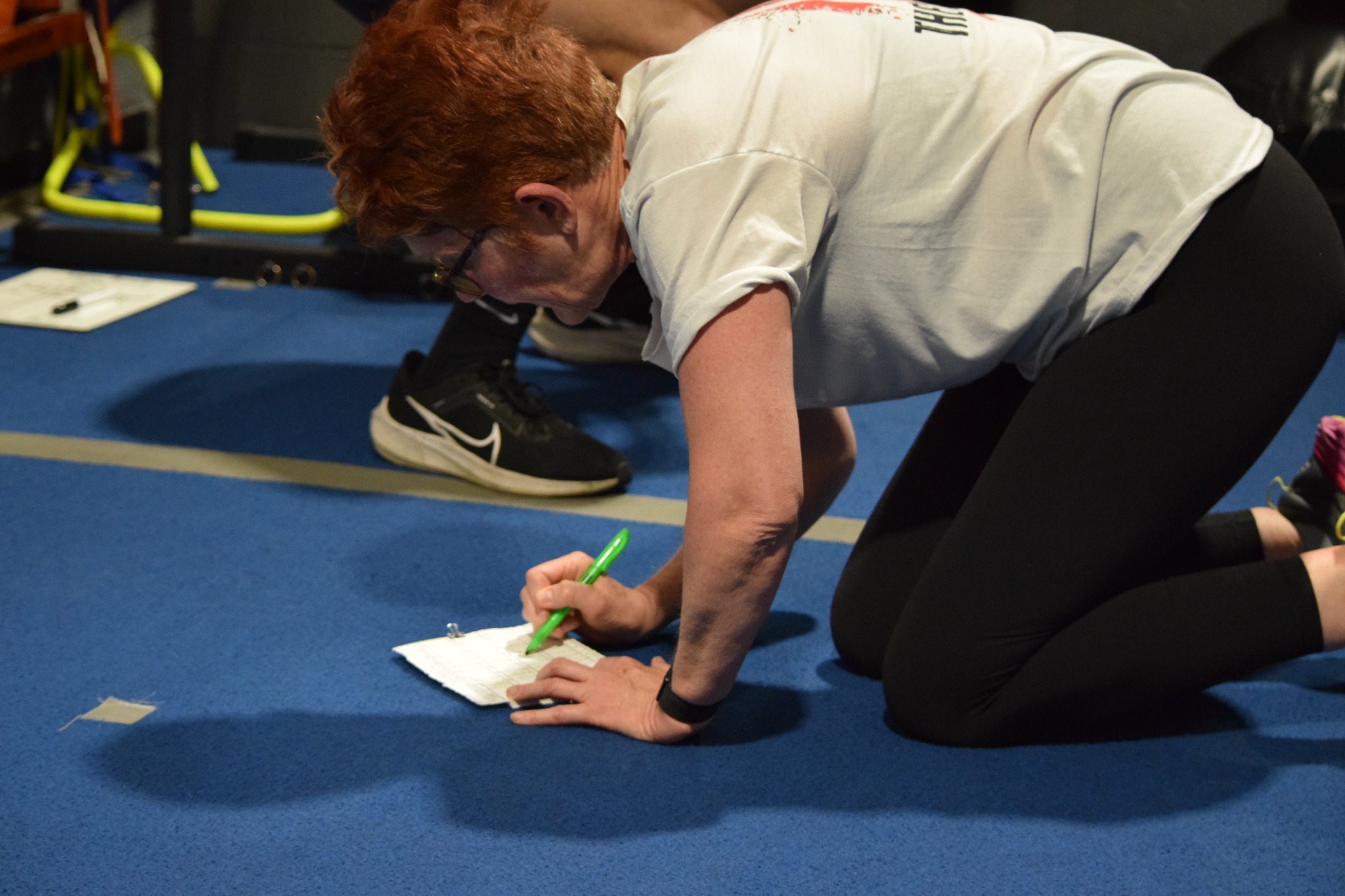 A TBS member tracking workout progress